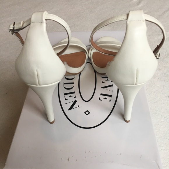 Steve Madden White Stecy Heels Sandals - Picture 6 of 8